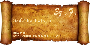 Szőke Fulvia névjegykártya